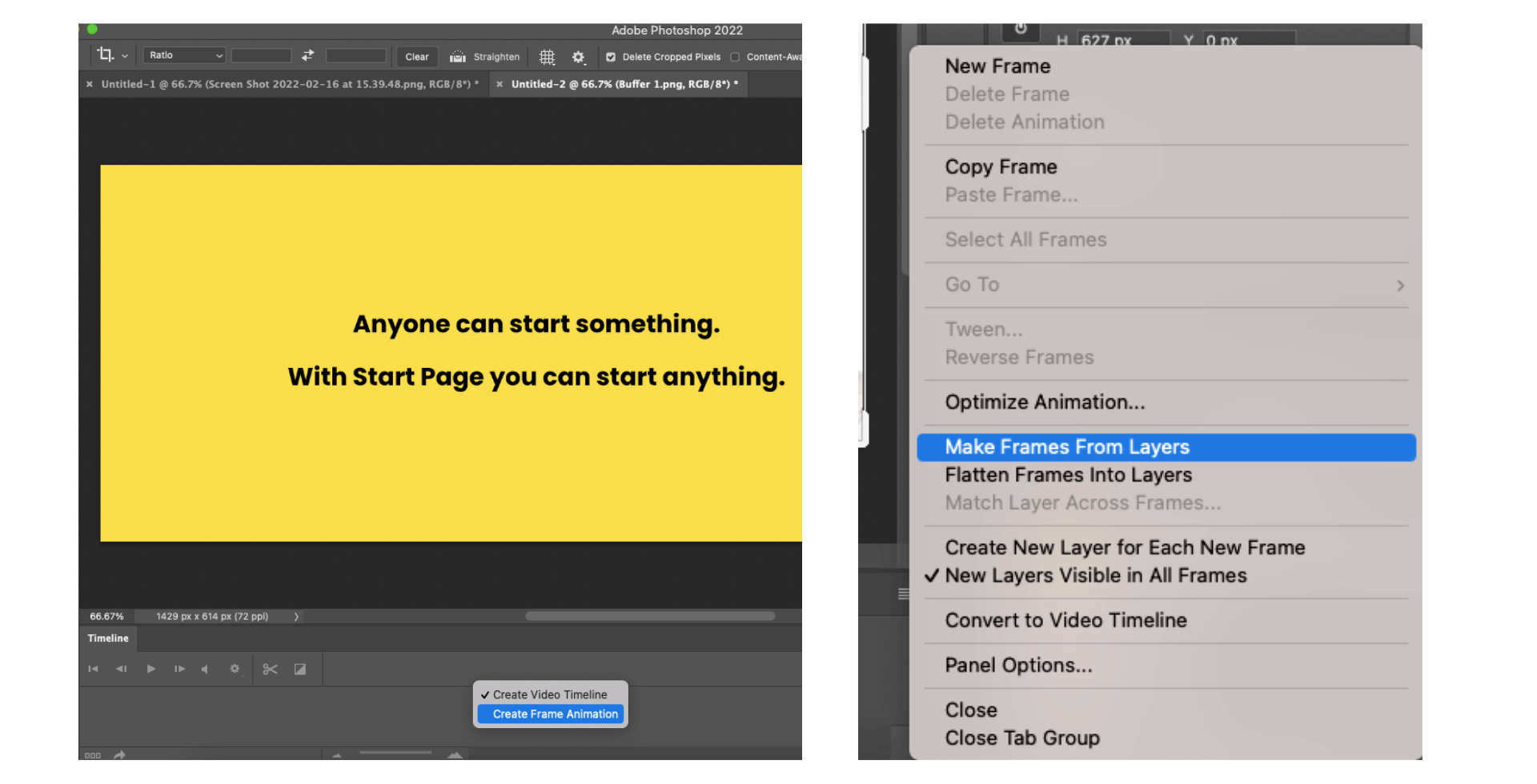 Screenshot of Giphy's slideshow feature